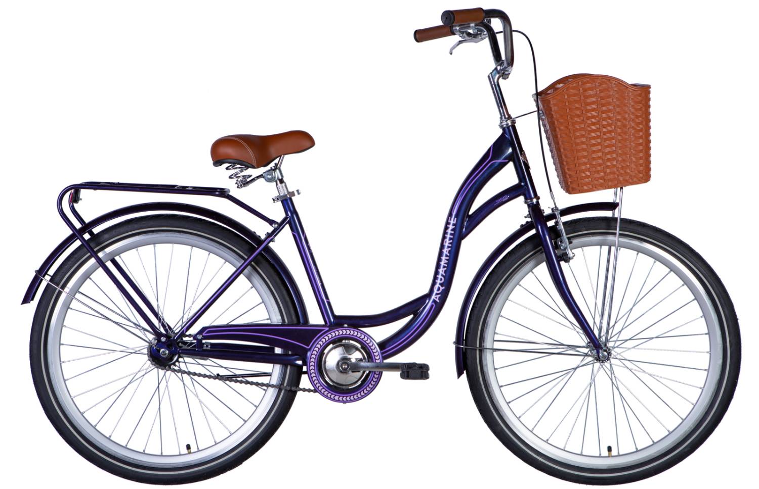 Фотография Велосипед Dorozhnik AQUAMARINE 26" размер М рама 17" 2024 Темно-фиолетовый